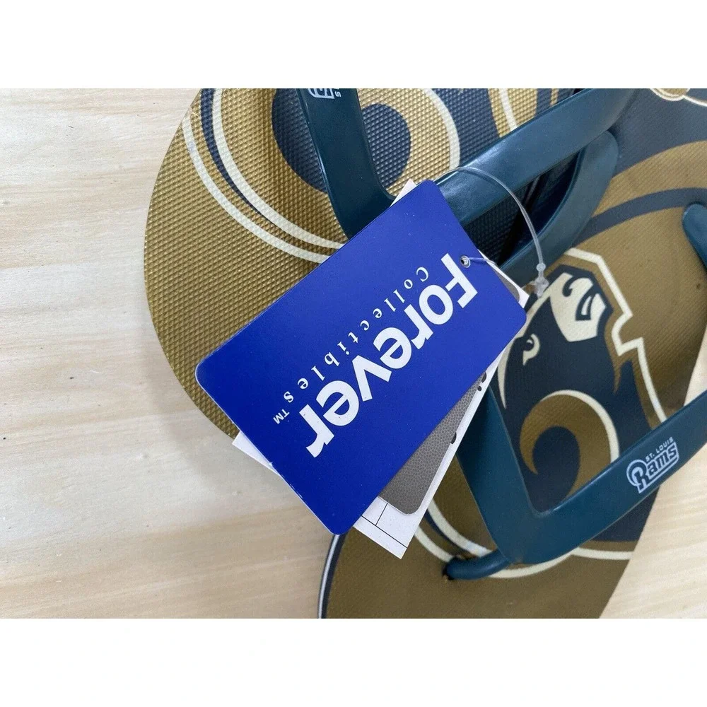 NFL St. Louis Rams Throwback Flip‎ Flops Team Logo Football NWT Various Sizes